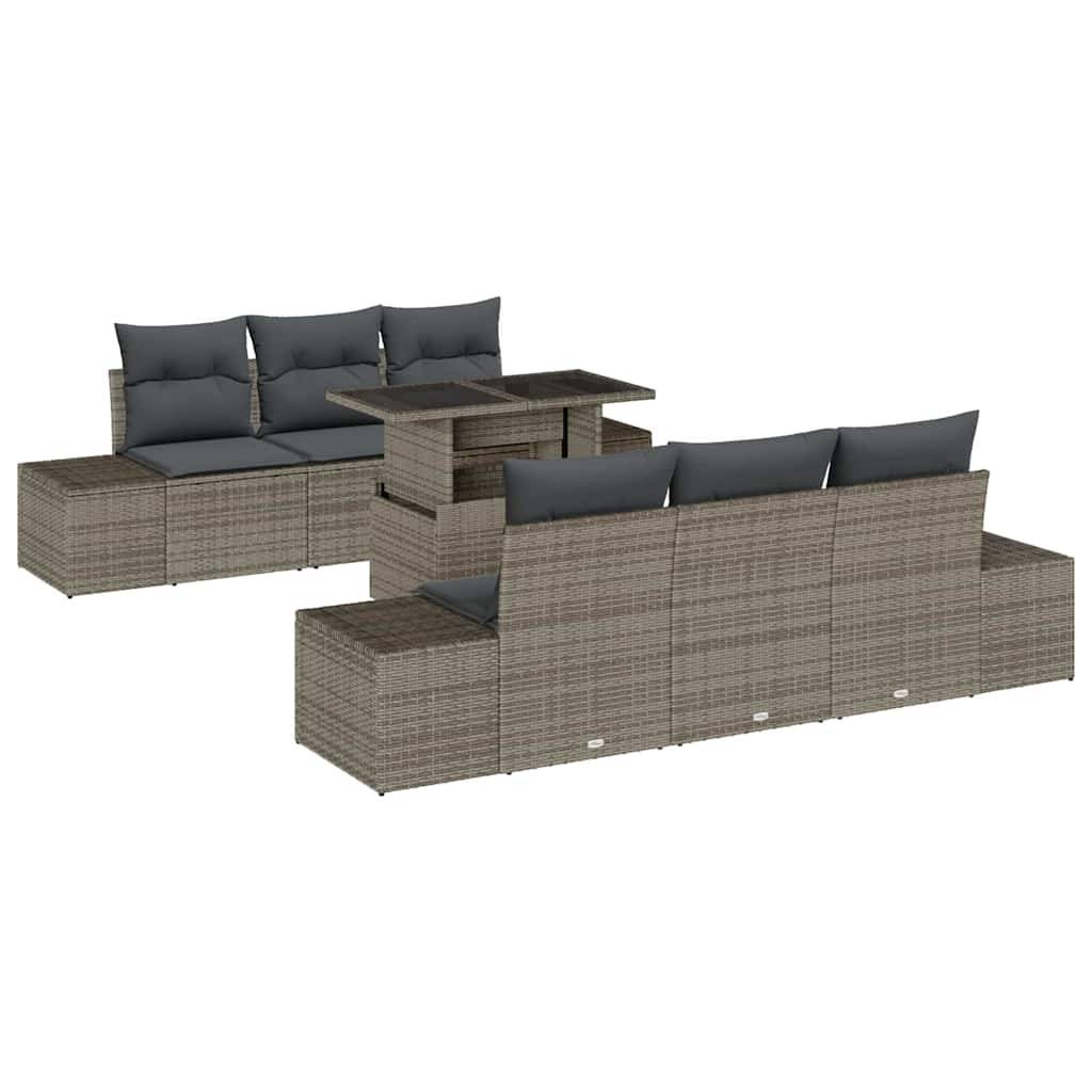 ComfortXL - Canapé Extérieur Gris avec Table Relevable et Rangement Intégré 7 pcs – ComfortXL Outdoor Living - Image 2