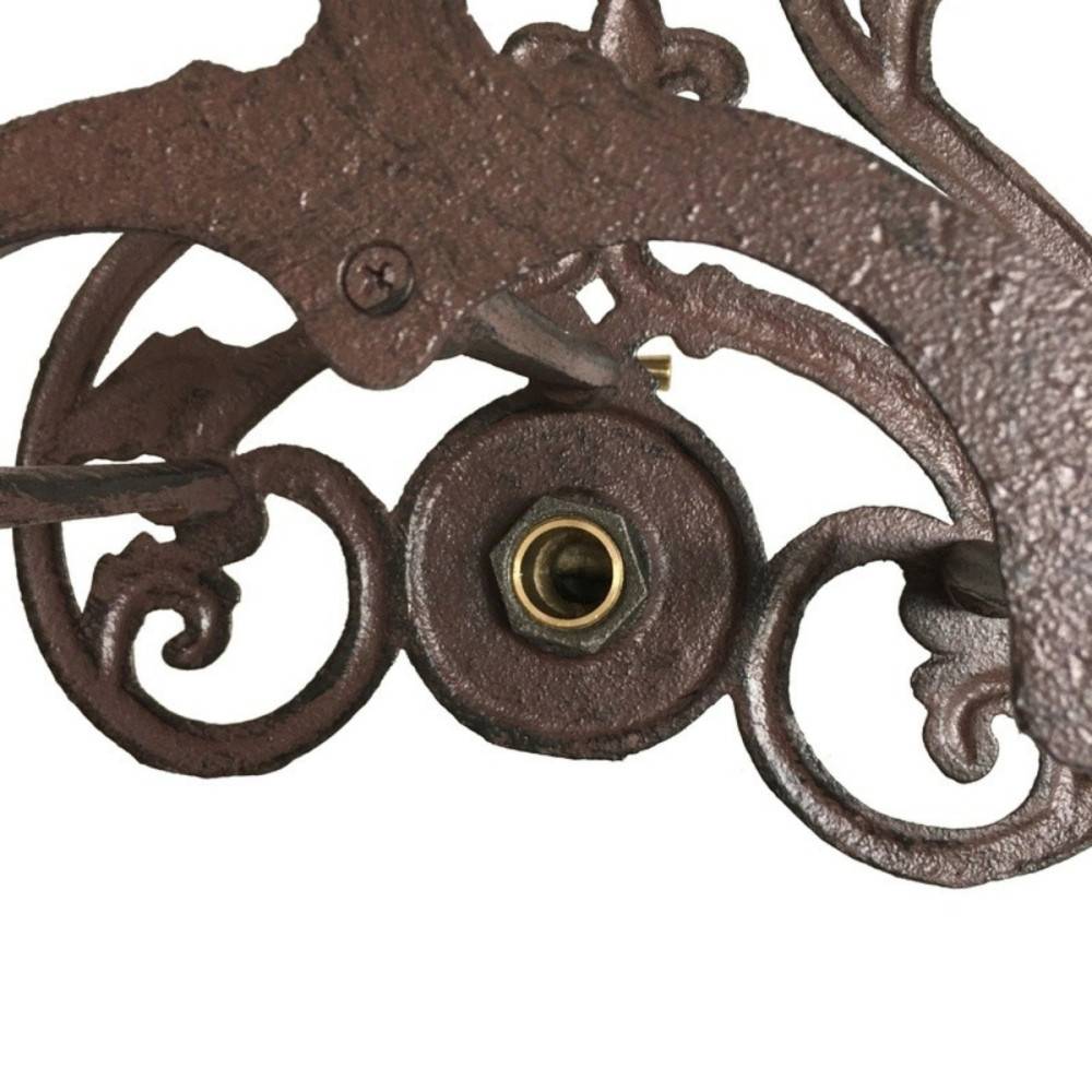 Enrouleur support mural porte tuyau arrosage robinet fonte marron 36cm Chemin de campagne - Image 6