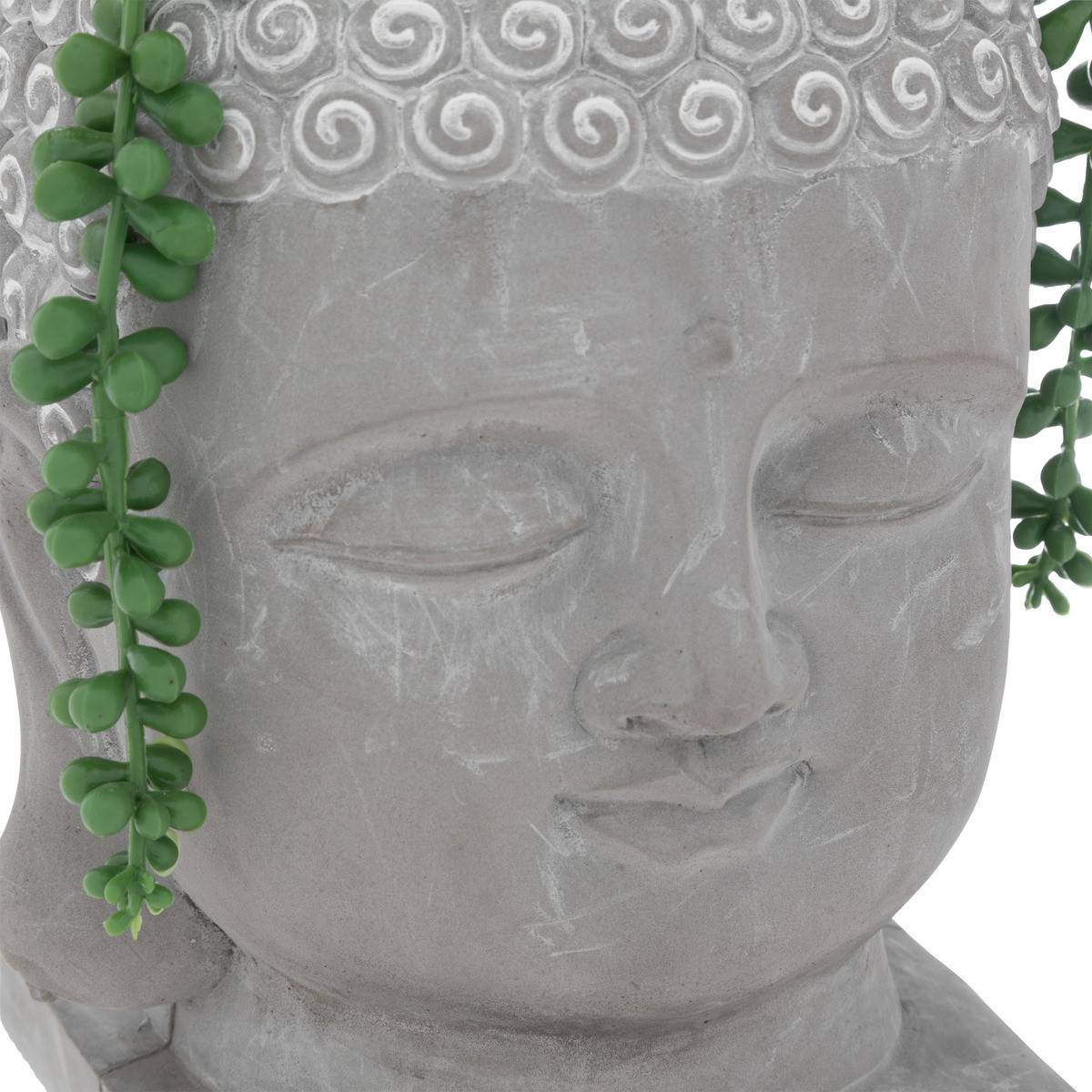 Plante artificielle Bouddha pot gravé H 30 cm - Image 3