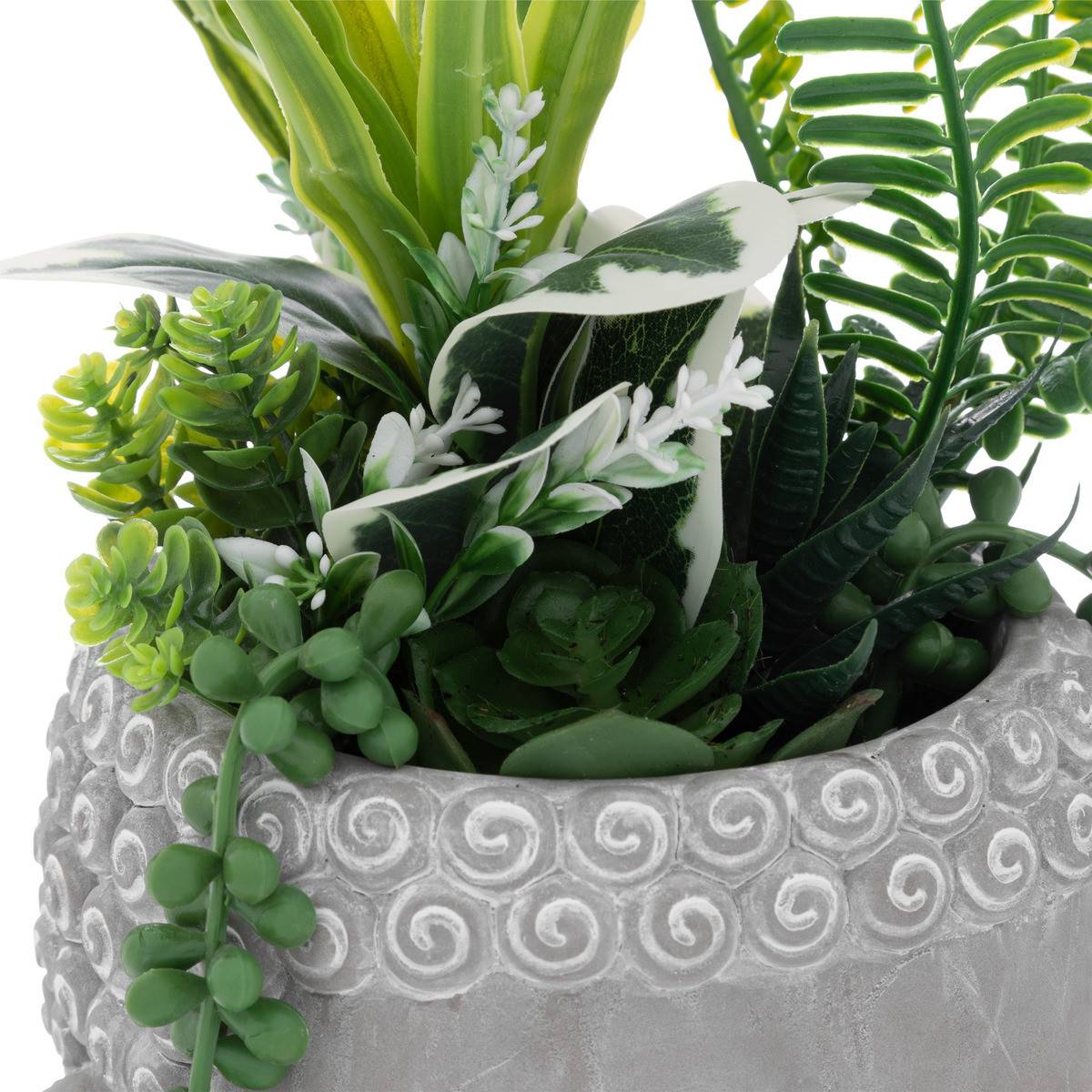 Plante artificielle Bouddha pot gravé H 30 cm - Image 2