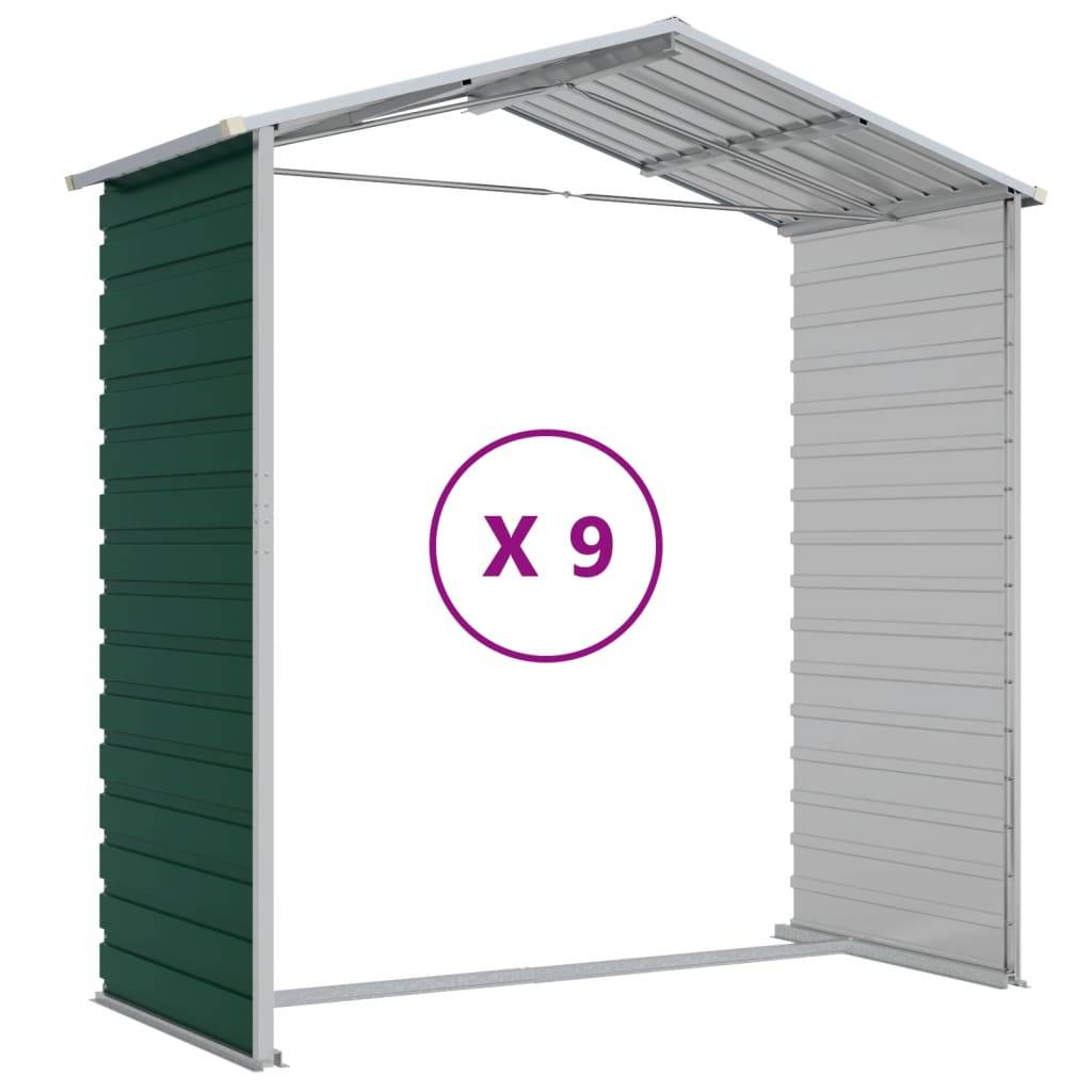 Abri de jardin acier galvanisé vert 191 x 810 x 198 cm - PANGIVO - Image 9