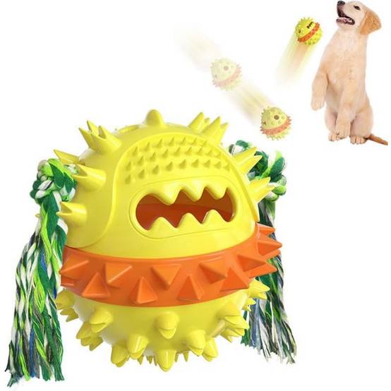 Jouet à mâcher pour chien - Balle couineuse renforcée - Dents propres - Stimulation mentale - Living123 - Image 1