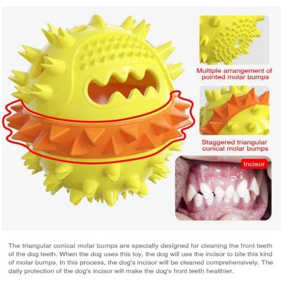 Jouet à mâcher pour chien - Balle couineuse renforcée - Dents propres - Stimulation mentale - Living123 - Image 6