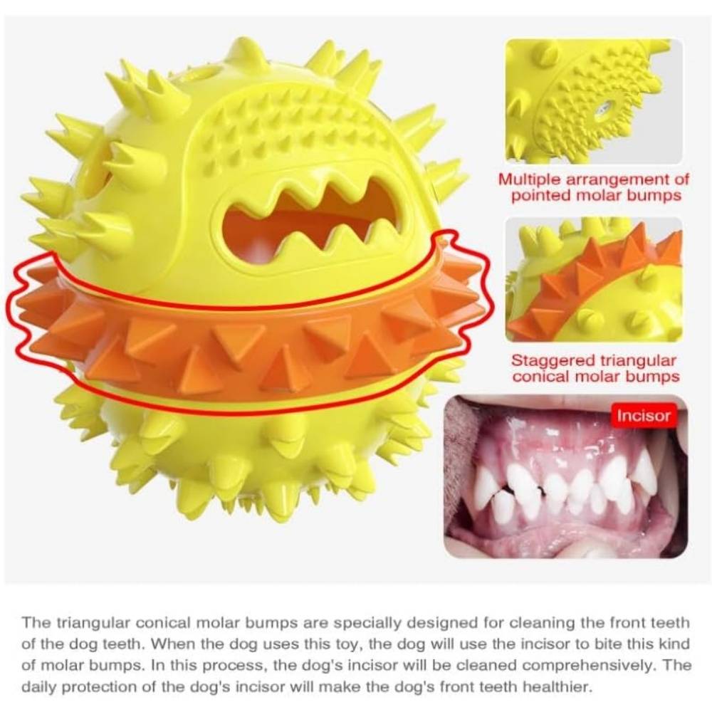 Jouet à mâcher pour chien - Balle couineuse renforcée - Dents propres - Stimulation mentale - Living123 - Image 6