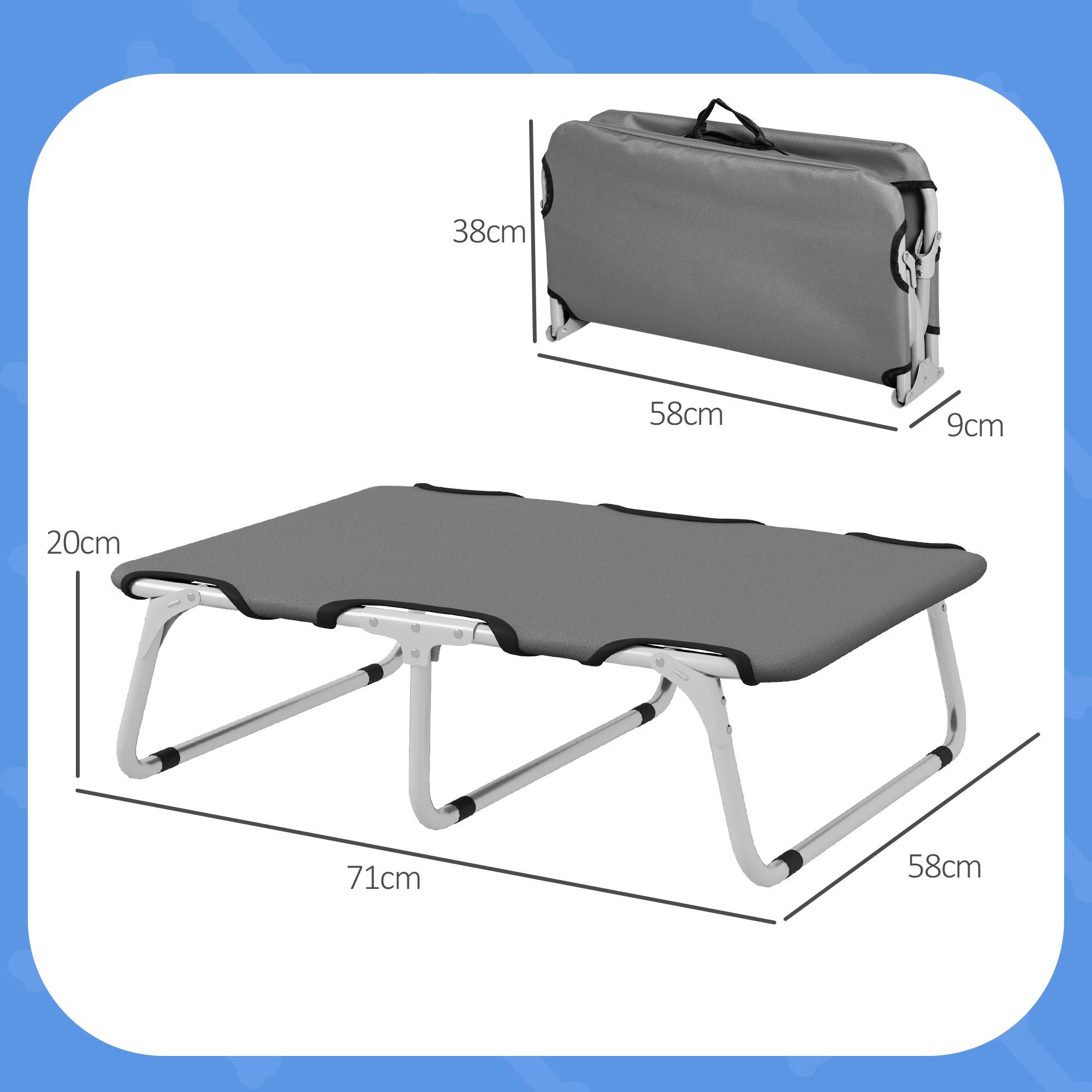 ComfortXL - Lit pliable pour chien Oxford 600D 71 x 58 x 20 cm gris voyage couchage surélevé robuste et respirant - Image 3