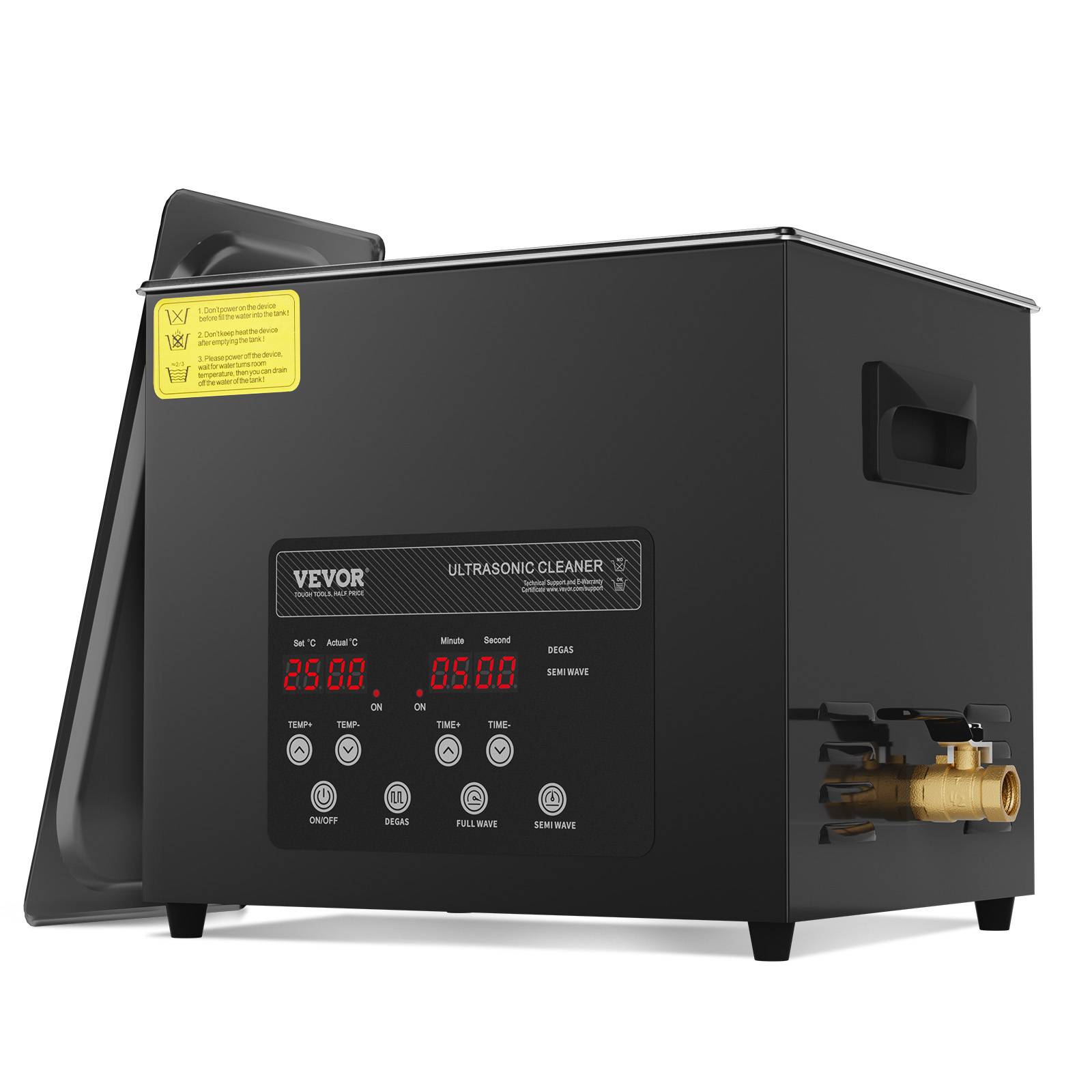 VEVOR Nettoyeur ultrasons numérique 10L, 240W, mode doux/dégazage, chauffage/minuterie, pour prothèses, bijoux, outils. - Image 1