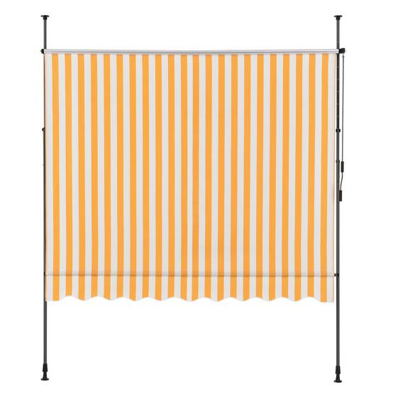 Store banne téléscopique acier polyester 150 x 120 x 200-300 cm jaune blanc - Image 4
