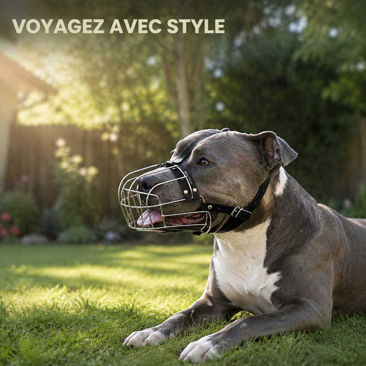 Panier Filaires Acier Inoxydable Muselière Chien Réglable Sangles Cuir Confortable - Image 7