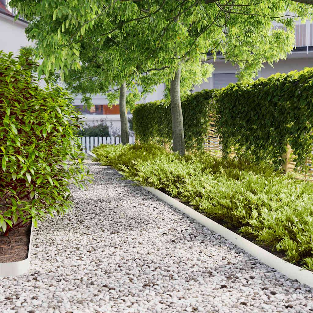 ComfortXL - Bordure Massif Acier Laminé Souple Délimitation Espaces Verts 103x10cm Blanc - ComfortXL Outdoor Living