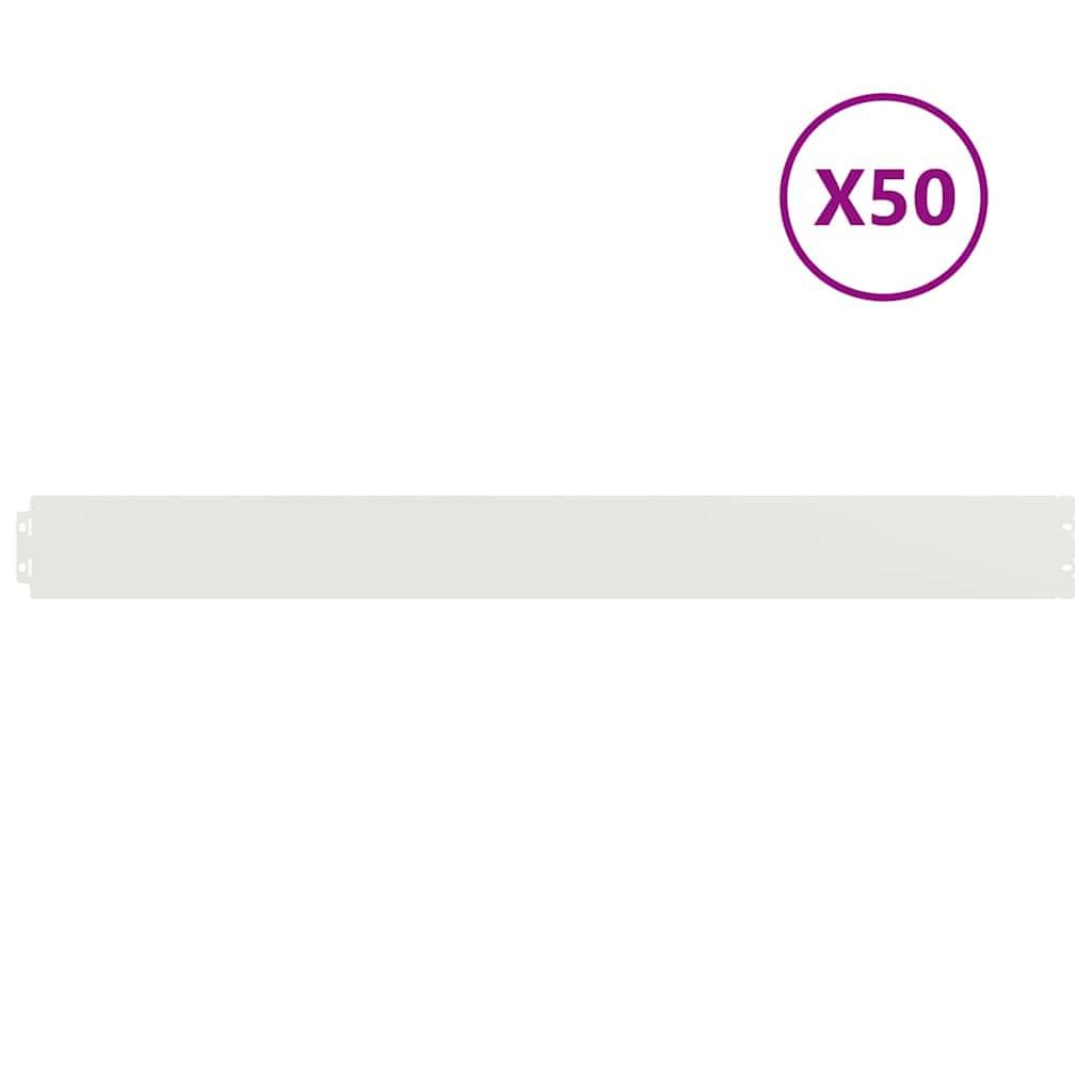 Bordure Massif Acier Laminé Souple Délimitation Espaces Verts 103x10cm Blanc - ComfortXL Outdoor Living - Image 2