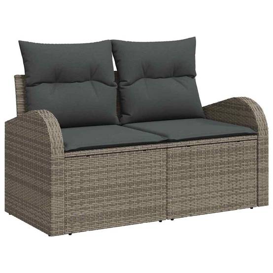 Ensemble de Canapés avec coussin 4 pcs | Canapé D'extérieur | Sofa De Jardin Gris polyrotin Maison Chic - Image 4