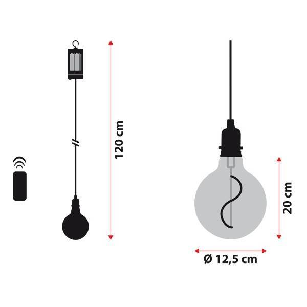Lotti - Suspension ampoule vintage à piles pour l'extérieur sphère 12,5CM Lotti - Image 4