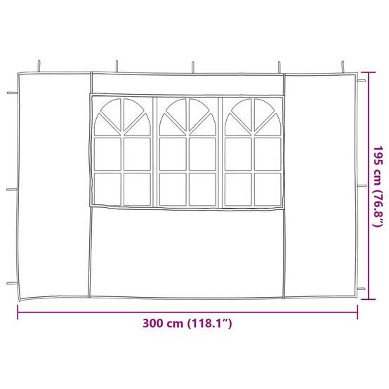 Parois de tente de fête PE rouge 300 x 195 cm - PANGIVO - Image 6