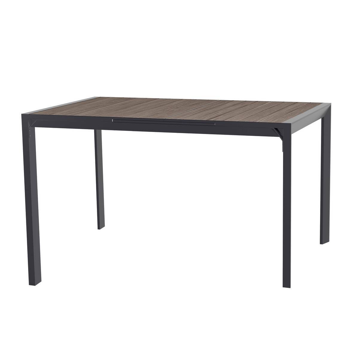 Hesperide - Table haute extensible de jardin "Evasion" seigle effet bois & graphite 8 places en aluminium traité époxy Hespéride - Image 2