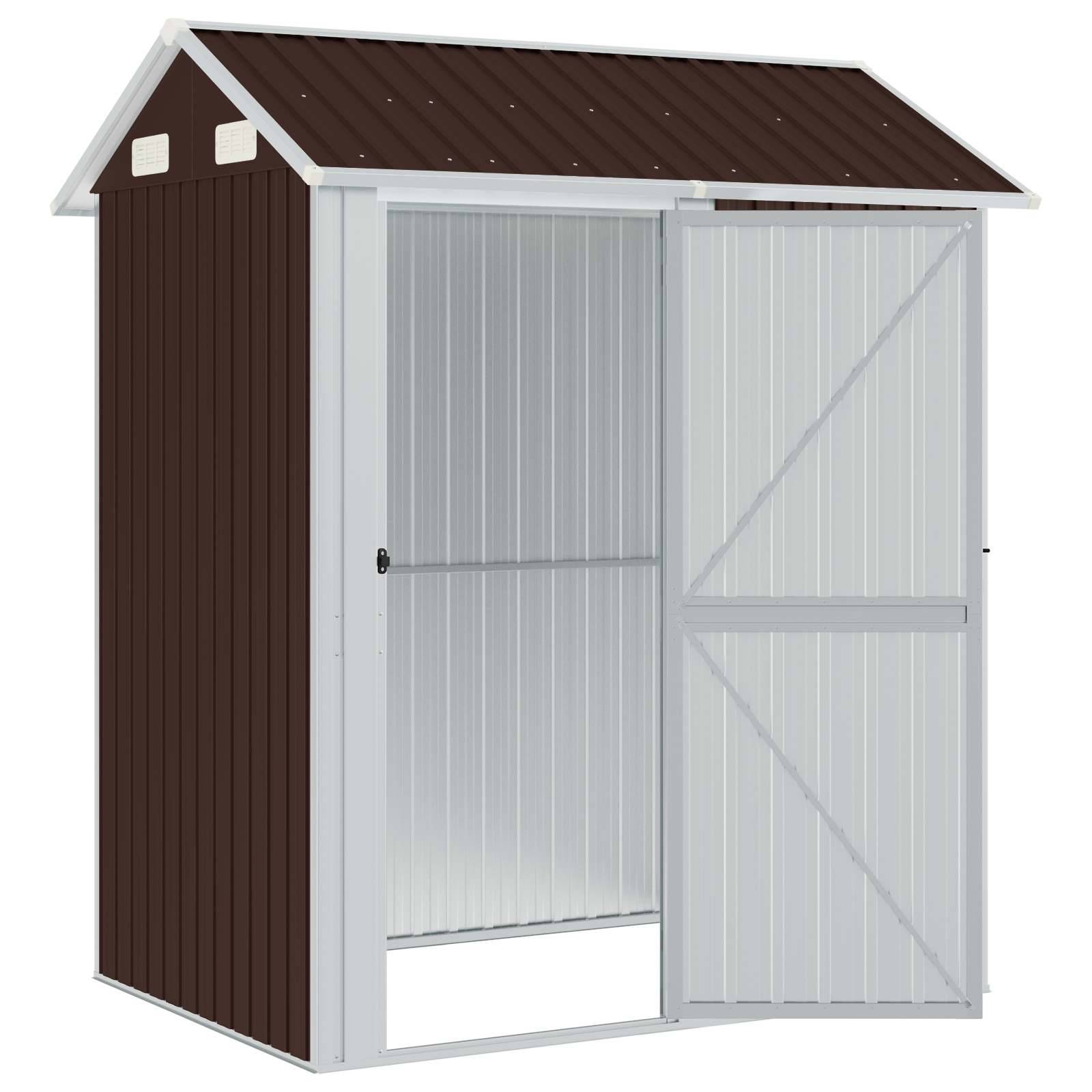 Vidaxl - Abri de jardin marron 192x152,5x237 cm acier galvanisé vidaXL 364532 - Image 4