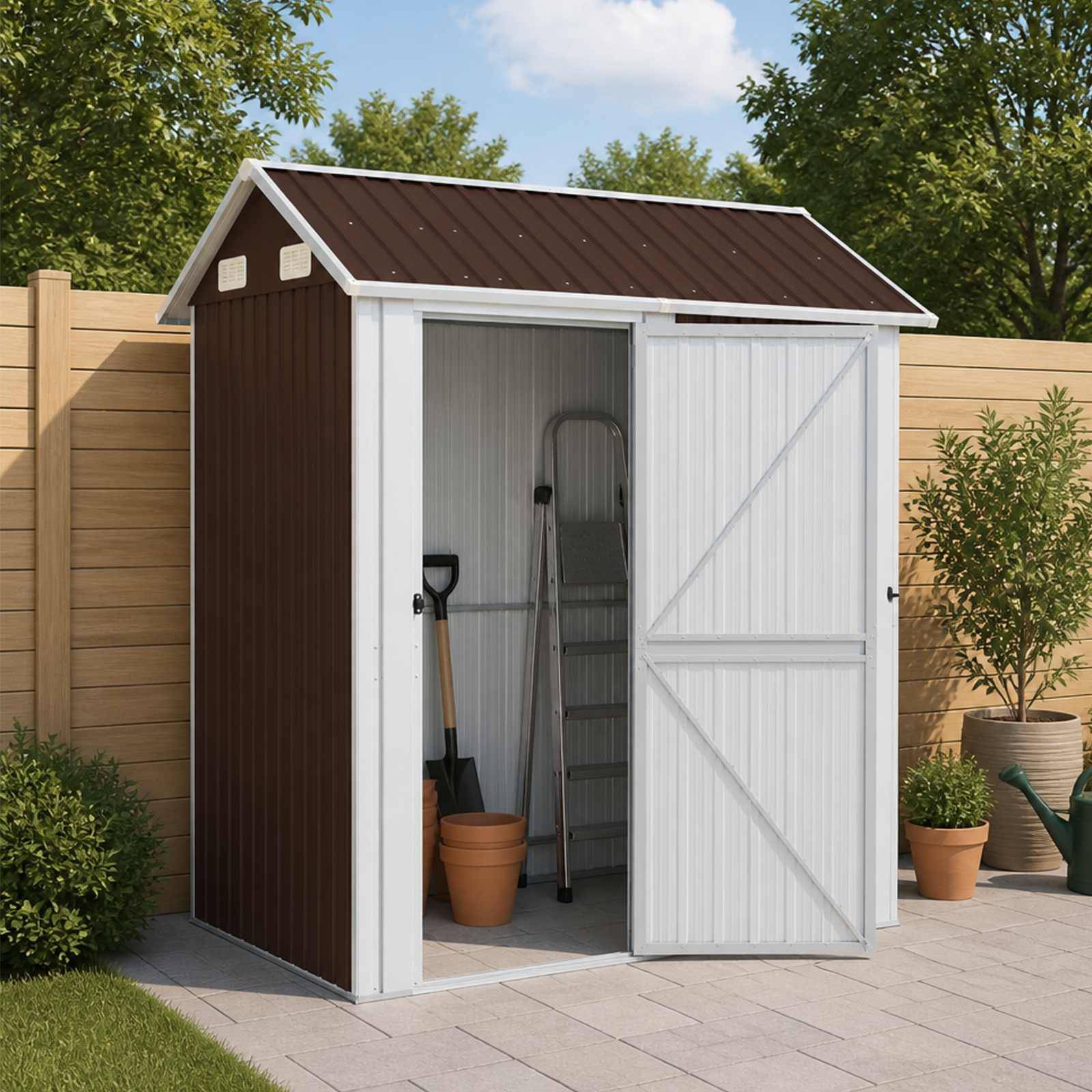 Vidaxl - Abri de jardin marron 192x152,5x237 cm acier galvanisé vidaXL 364532 - Image 1