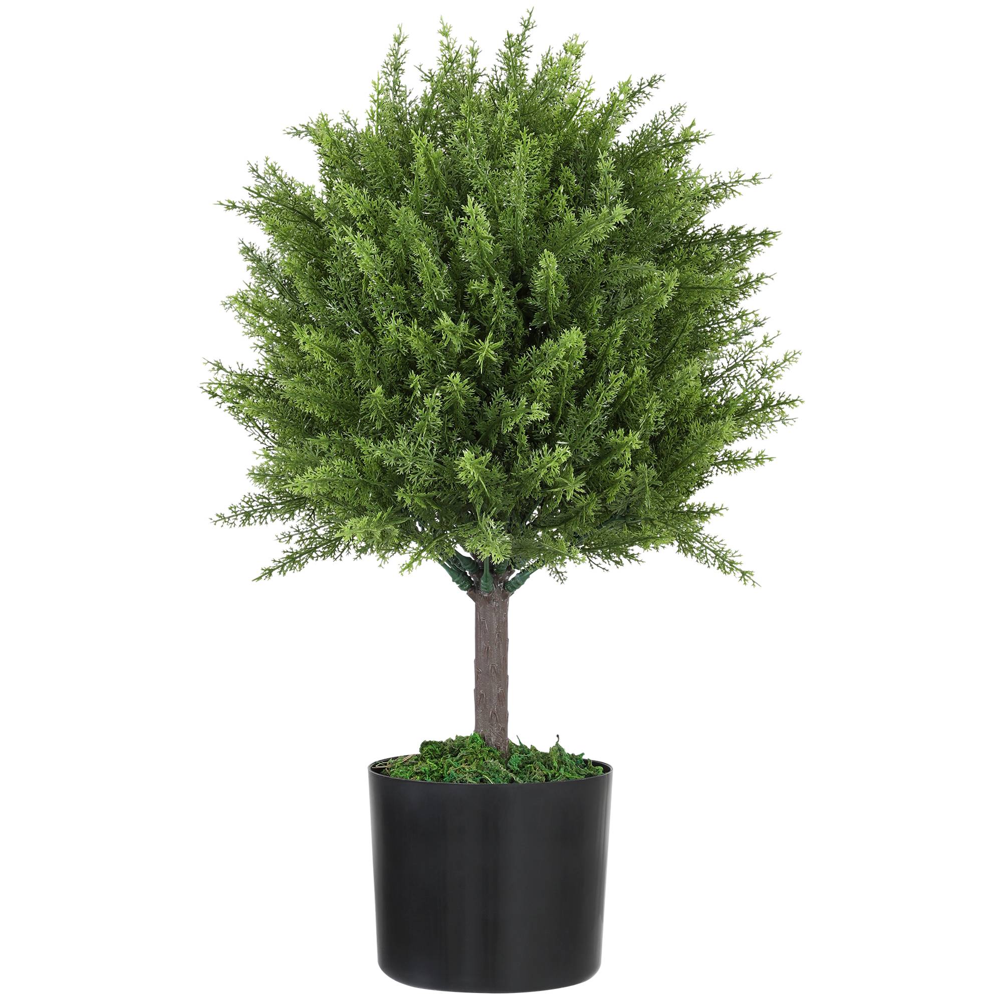 Sans Marque - Faux cèdre avec pot inclus, pour une utilisation intérieure et extérieure, hauteur 55 cm, vert - Image 1
