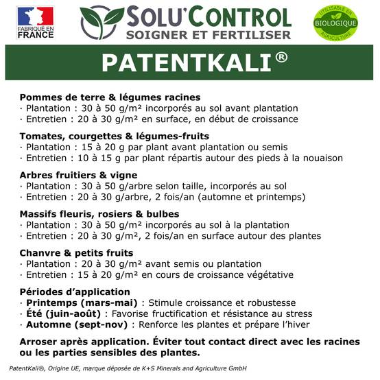 SOLU’CONTROL - 4 kg de PatentKali® – Engrais Potassique 100% Naturel - Image 3