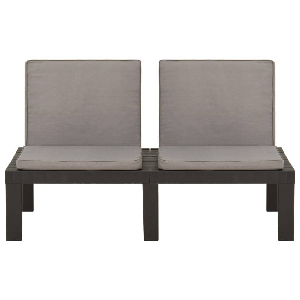PANGIVO - Banc de jardin plastique gris 130 x 65 x 70 cm - PANGIVO - Image 2