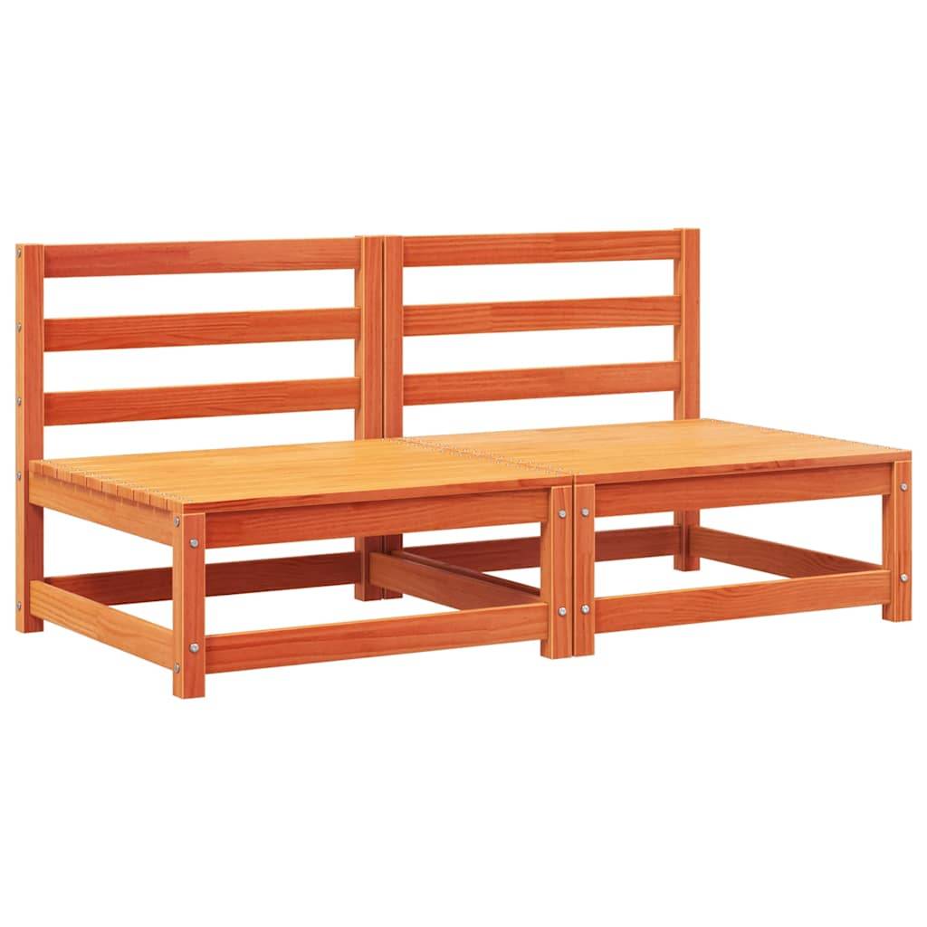 Lot 2 Canapés Simples Pin Massif Cire Marron avec Coussins Crème Doux et Confortables – ComfortXL Outdoor Living - Image 4