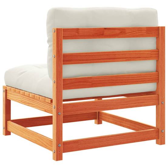 Lot 2 Canapés Simples Pin Massif Cire Marron avec Coussins Crème Doux et Confortables – ComfortXL Outdoor Living - Image 8
