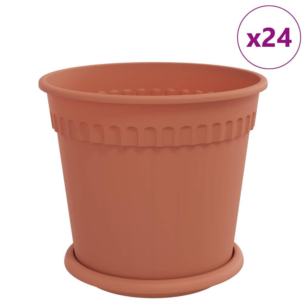 Vidaxl - Pots de plantes 24 pc Rouge brique Plastique vidaXL 3403265 - Image 2