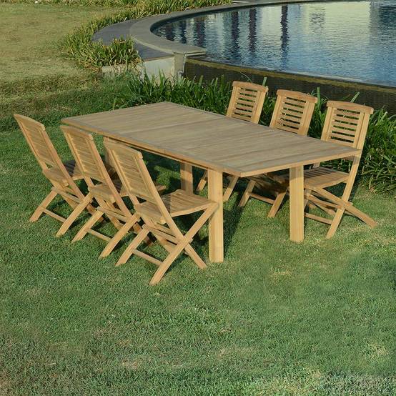 Salon de jardin teck massif Valdemoro, 6 places - TECK'Attitude - Image 5