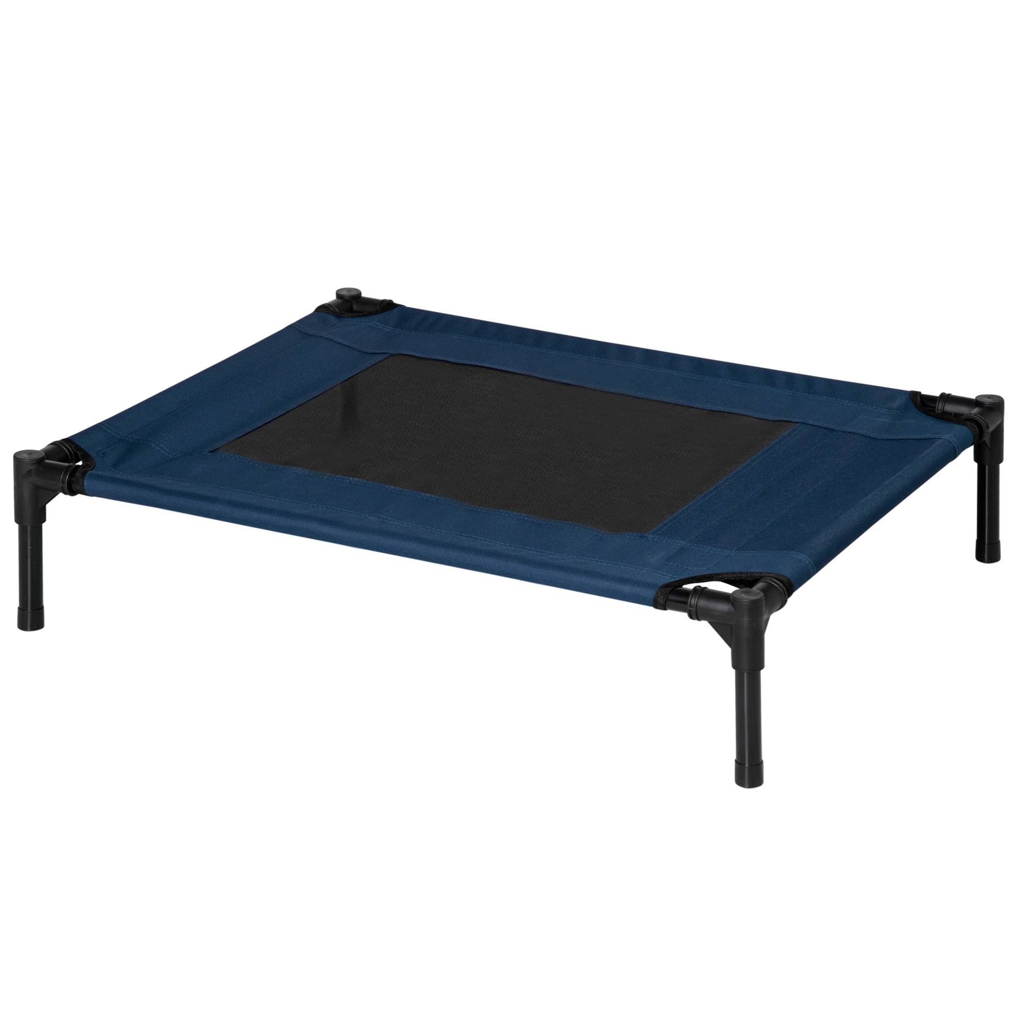 Lit de camp pour chien et chat acier et textilène bleu marine et noir 76 x 61 x 18 cm - PANGIVO - Image 2