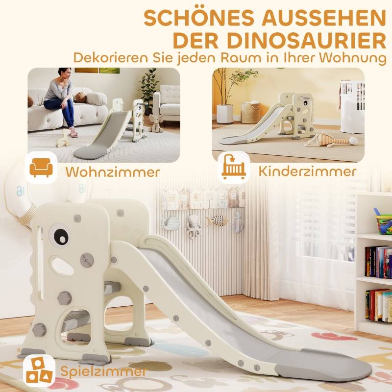 Toboggan 3-en-1 avec structure d’escalade, panier de basket et ballon, toboggan intérieur pliable pour enfants 2 à 5 ans - Image 7
