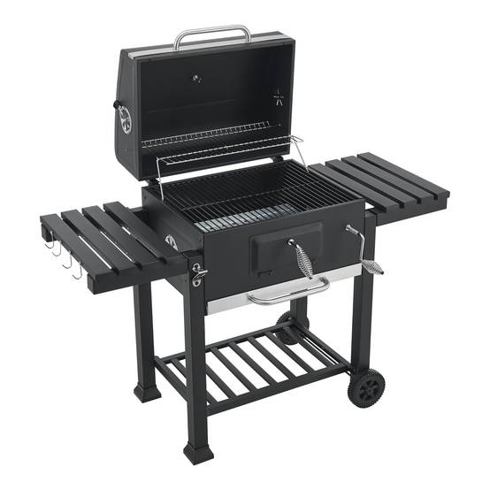 Casa.Pro - Chariot de barbecue au charbon de bois Arnad 105 x 135 x 48 cm noir casa.pro - Image 7