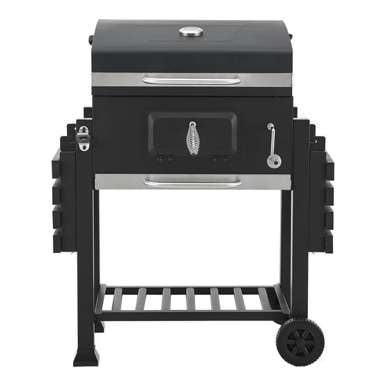 Casa.Pro - Chariot de barbecue au charbon de bois Arnad 105 x 135 x 48 cm noir casa.pro - Image 5