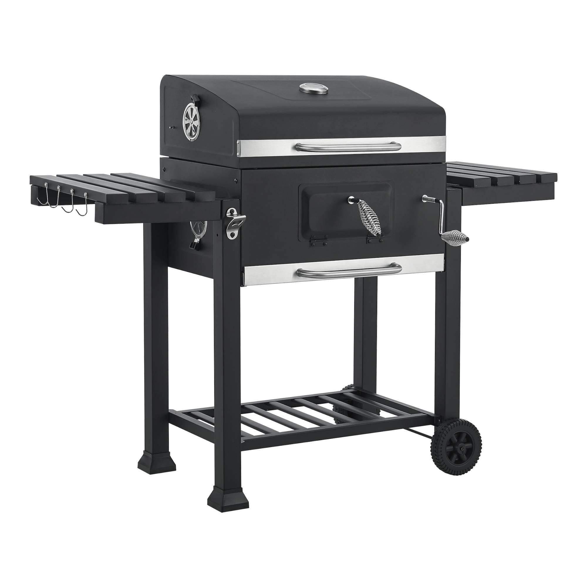 Casa.Pro - Chariot de barbecue au charbon de bois Arnad 105 x 135 x 48 cm noir casa.pro - Image 6