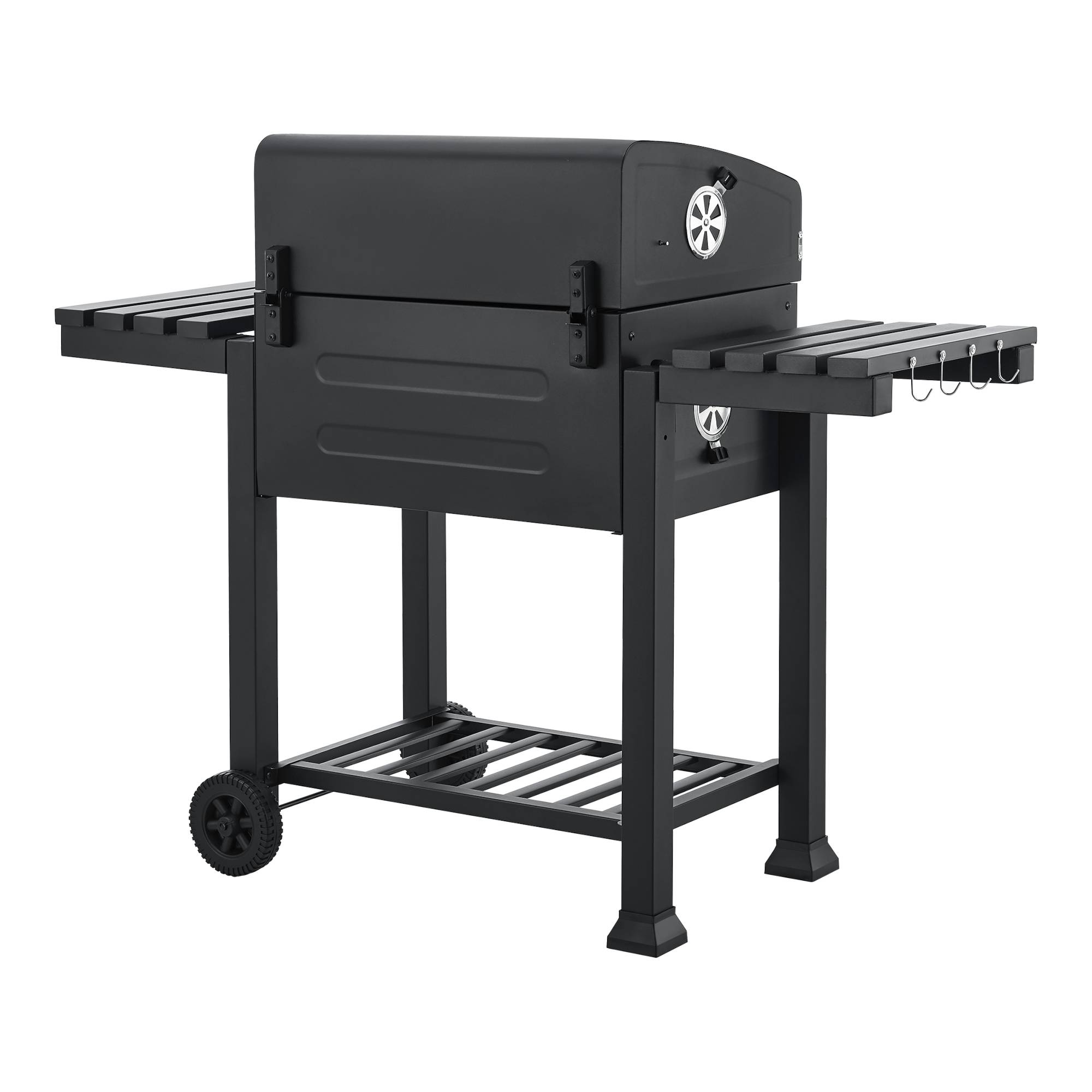 Casa.Pro - Chariot de barbecue au charbon de bois Arnad 105 x 135 x 48 cm noir casa.pro - Image 8