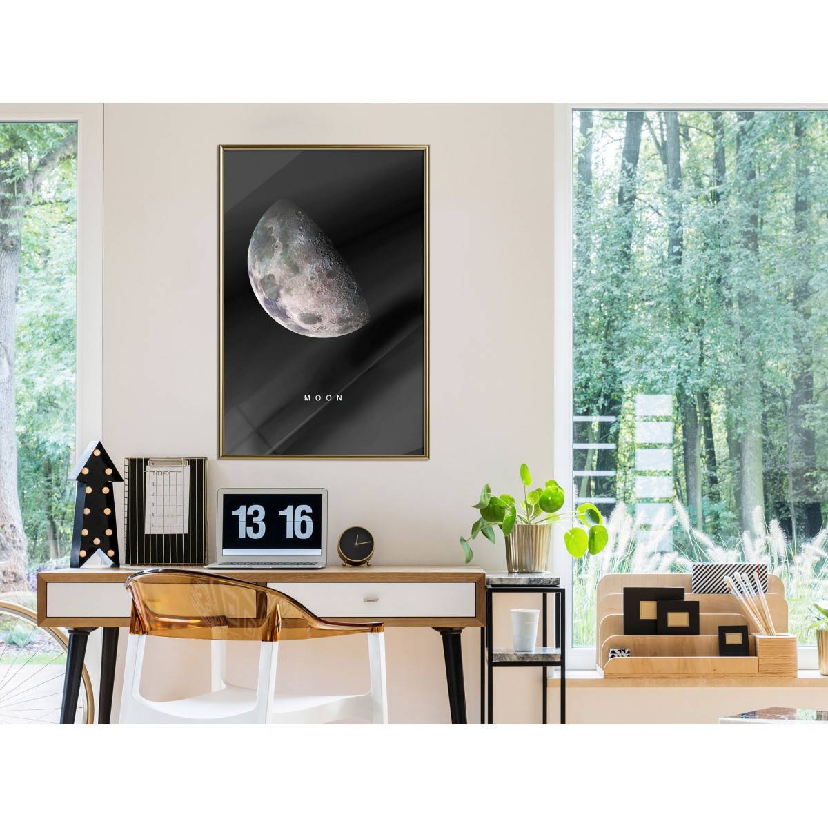 Affiche Murale Encadrée "The Solar System Moon" 40 x 60 cm Or - Image 2
