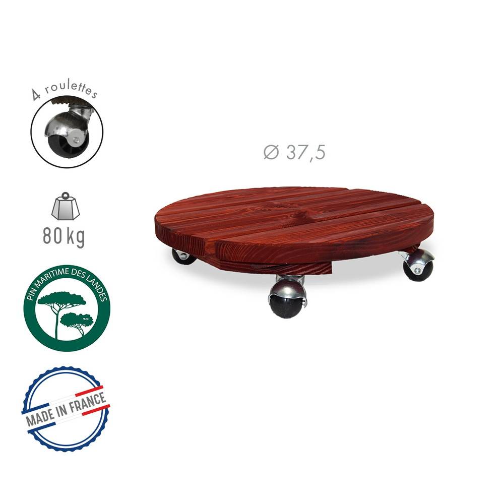 Louis Moulin - Roule plante BOIS rond rouge - 37,5 cm - Bois Louis Moulin - Image 2