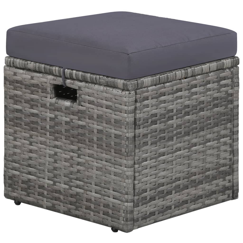 Vidaxl - Salon de jardin 4 pcs avec coussins Résine tressée Gris vidaXL 43956 - Image 6