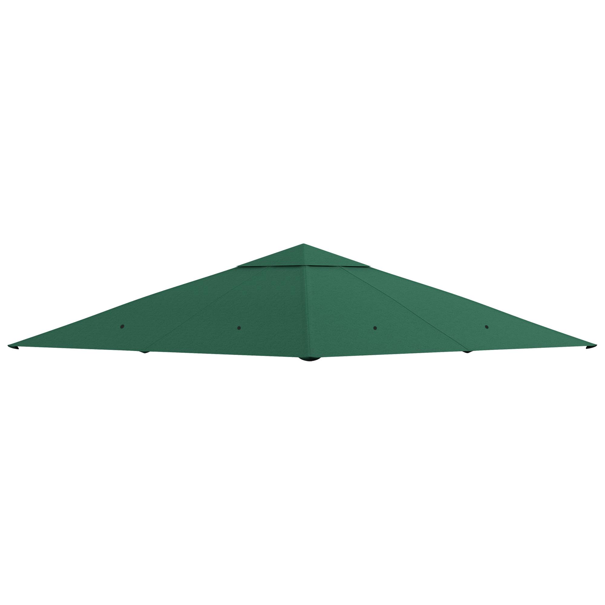 Toile de rechange pour pavillon toit de remplacement gazebo tissu polyester haute densité 180 g/m² anti-UV 3 x 3 m vert - Image 1