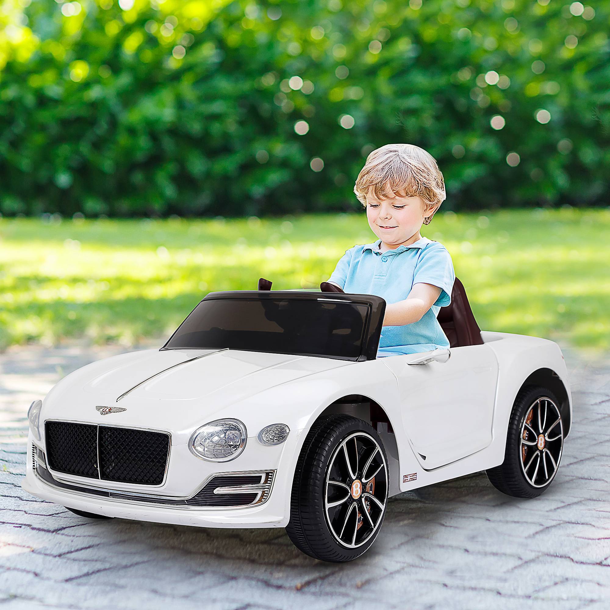 Sans Marque - Voiture électrique Bentley GT enfants licence télécommande 2 moteurs 390 blanche 108x60x43 cm - Image 3