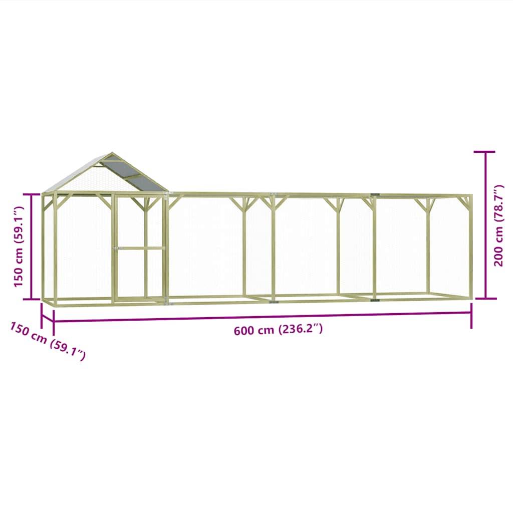 Vidaxl - Poulailler 6x1,5x2 m Pinède imprégnée vidaXL 278402 - Image 3