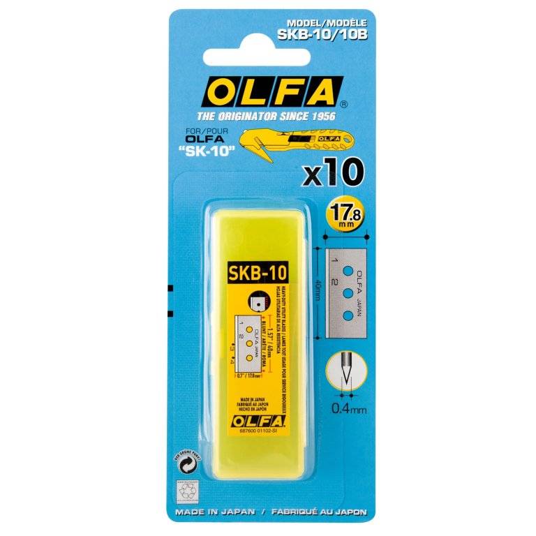 10 lames de cutter SKB-10/10B de 17,8 mm en étui - OLFA - OL20515 - Image 1