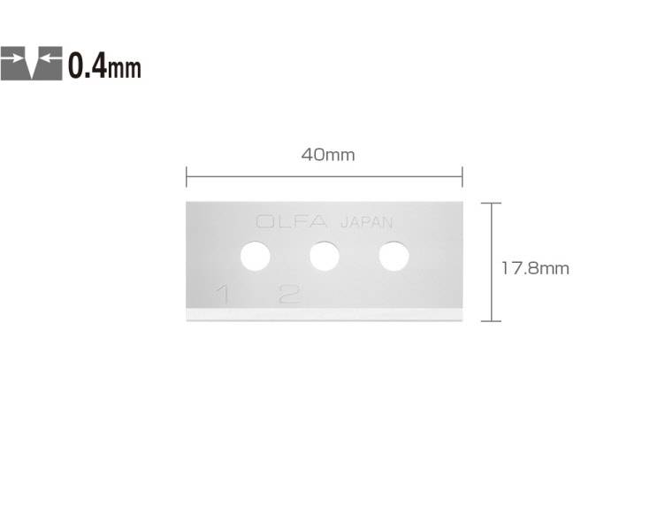 10 lames de cutter SKB-10/10B de 17,8 mm en étui - OLFA - OL20515 - Image 2