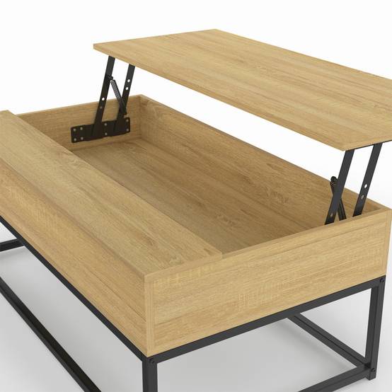 Table basse plateau relevable rectangulaire DETROIT design industriel - Image 6