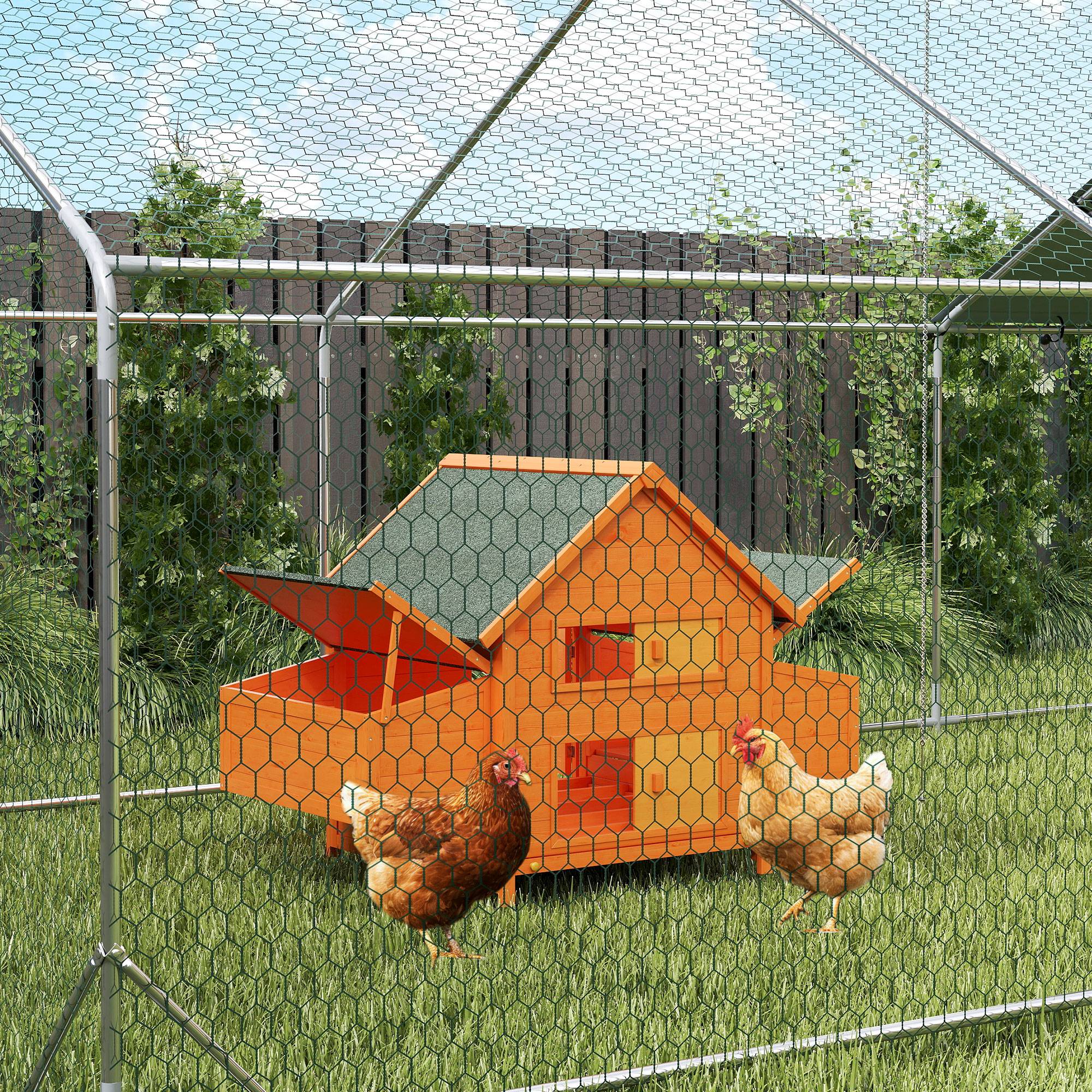 Cage pour poules en bois à toit étanche, poulailler préfabriqué extérieur, 160x98,5x107 cm - Image 9