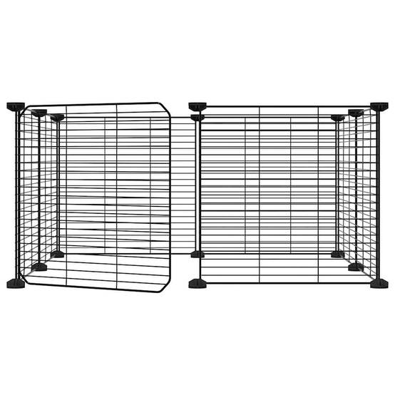 Enclos 8 panneaux acier avec porte pour rongeurs maille fine Noir – ComfortXL Outdoor Living - Image 3
