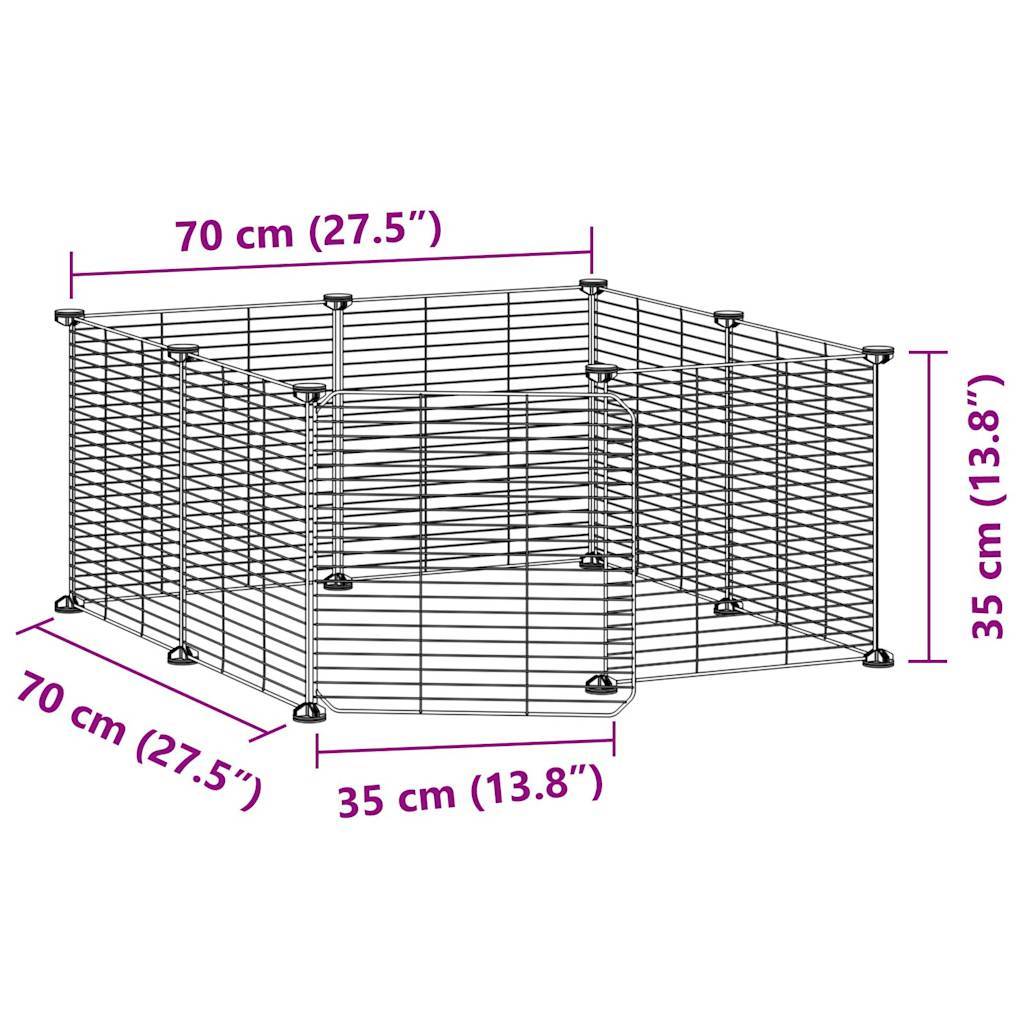 Enclos 8 panneaux acier avec porte pour rongeurs maille fine Noir – ComfortXL Outdoor Living - Image 8