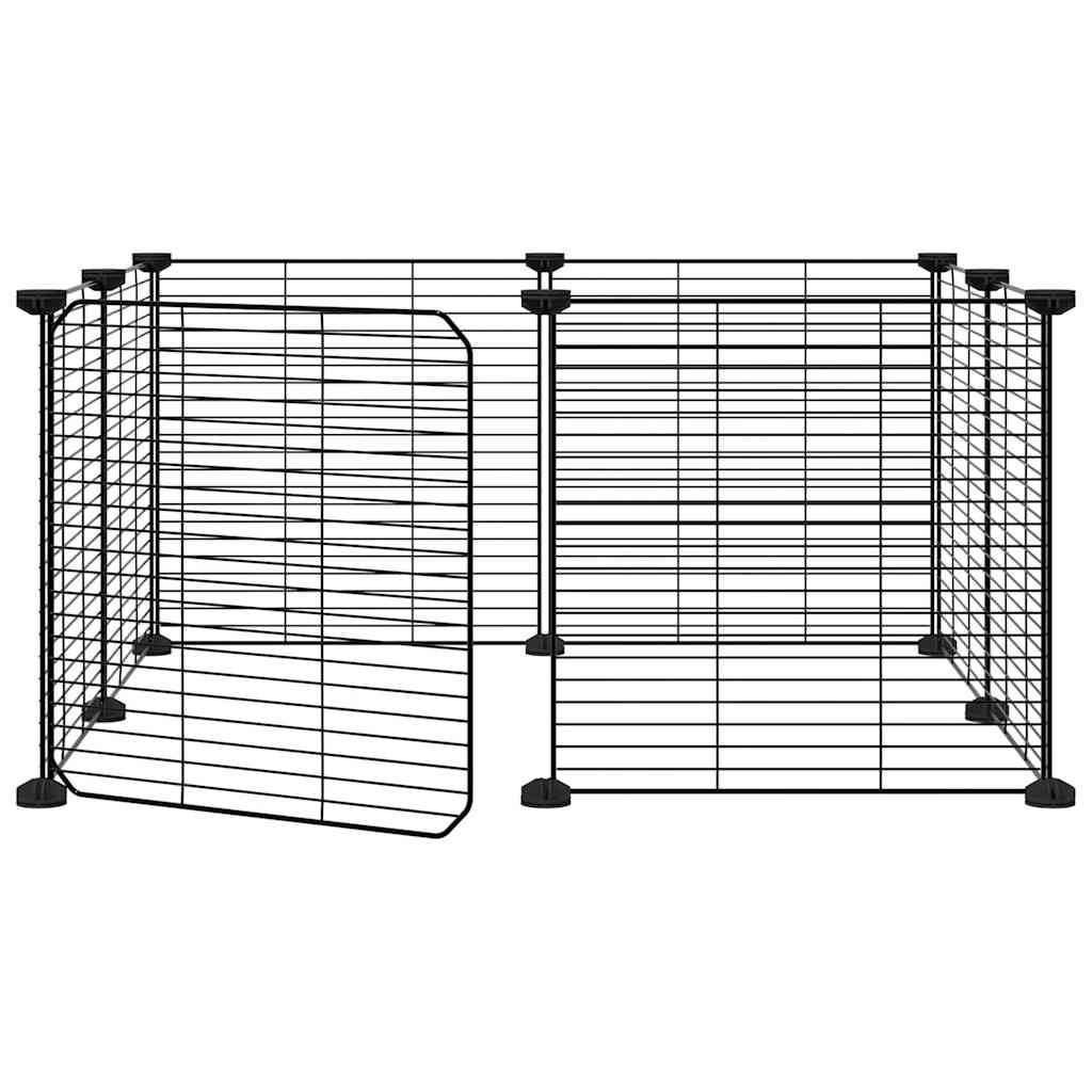 Enclos 8 panneaux acier avec porte pour rongeurs maille fine Noir – ComfortXL Outdoor Living - Image 2