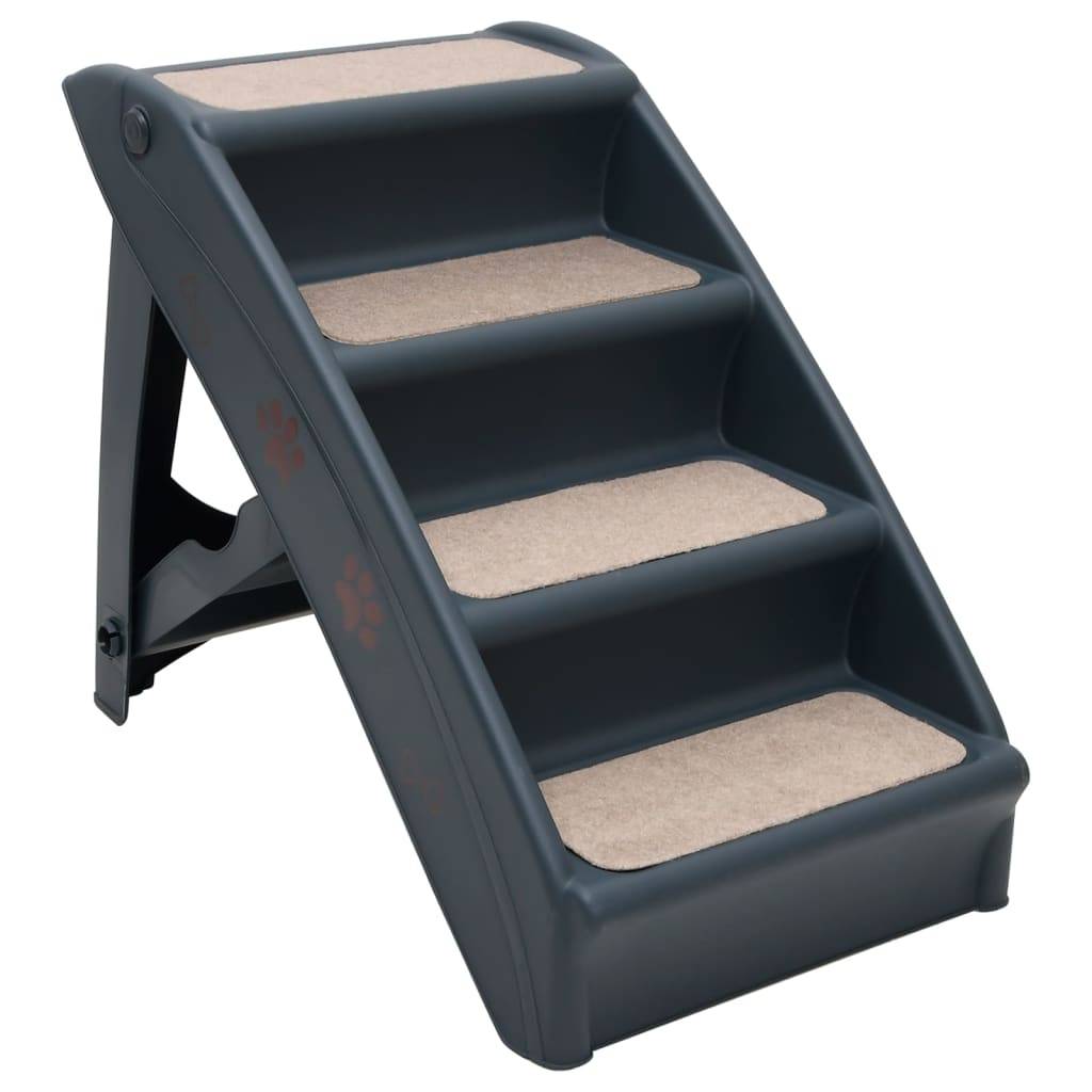 Vidaxl - Escalier pliable à 4 marches pour chiens Gris foncé vidaXL 171172 - Image 2