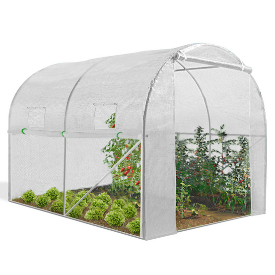 Serre tunnel de jardin 4 saisons 6M² blanche gamme maraîchère ROMA 2x3M - Image 2