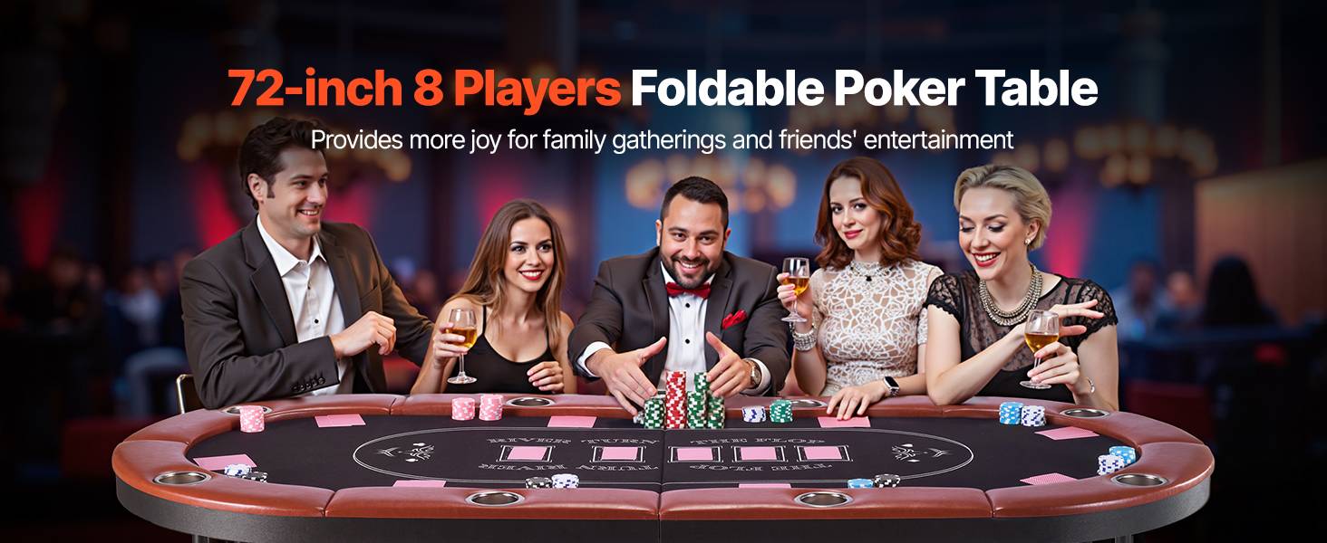 Vevor - VEVOR Table de Poker Ovale Pliable de 183 cm pour 8 Joueurs Casino Blackjack - Image 9