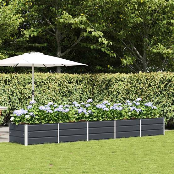 Vidaxl - Jardinière-Pot de fleur-Bac à fleurs Anthracite 400 x 80 x 45 cm Acier - Image 1